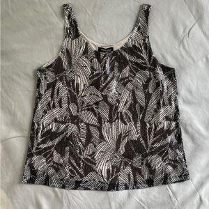 Cable & Gauge Black and White Sequin Tank Top